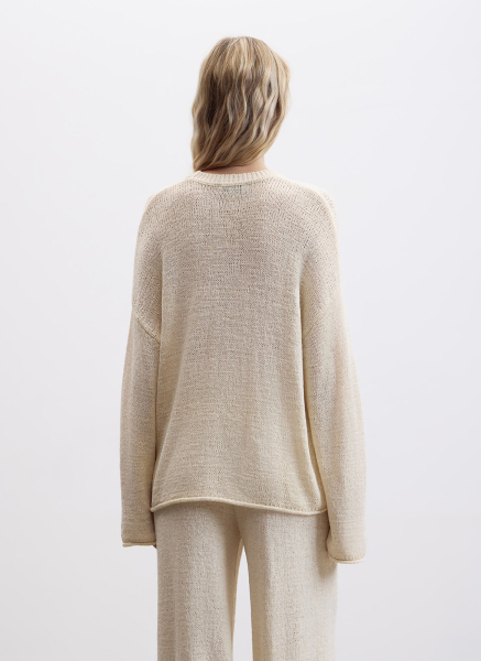 Джемпер ажурной вязки ALL WE NEED, цвет: молочный, 2604W3552-21 купить онлайн