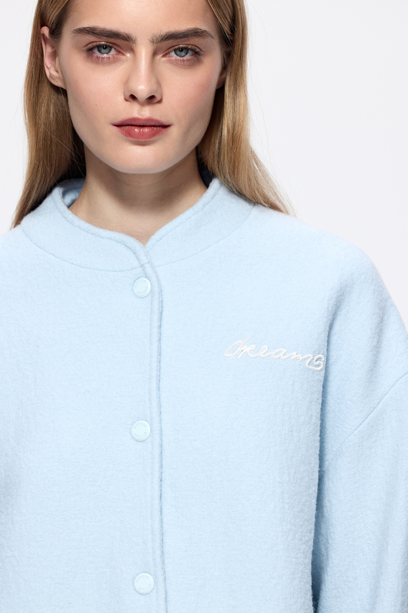 Бомбер из шерстяного букле DREAMS BY ALENA AKHMADULLINA, цвет: голубой, 126101010204439/411000 купить онлайн