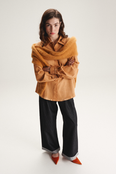 Брюки структурированные широкие SAGAS, цвет: серый, 250704 купить онлайн