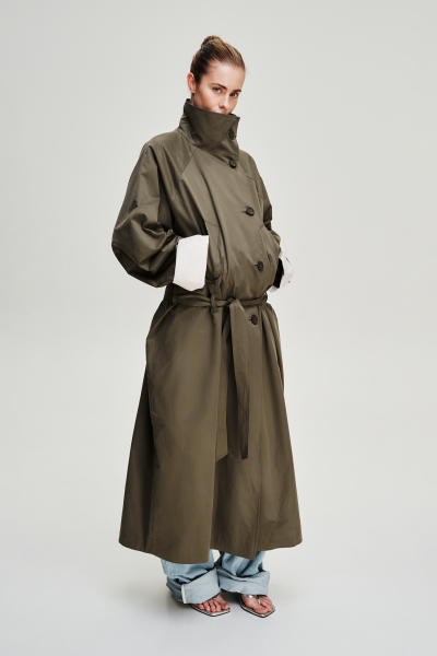 Тренч длины макси Label .B, цвет: хаки, Jc.29.5.026/2KH купить онлайн