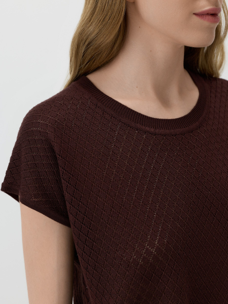 Ажурный джемпер Conso, цвет: темно-коричневый, KJS 260739 - темно-коричневый купить онлайн