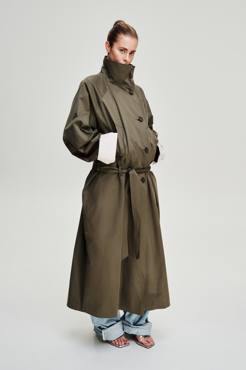 Тренч длины макси Label .B, цвет: хаки, Jc.29.5.026/2KH купить онлайн