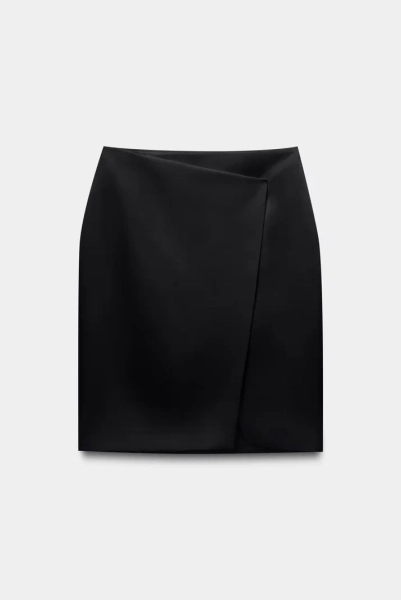 Юбка миди на запах из сатина Mollis, цвет: Черный, 17-08-3811/1 купить онлайн