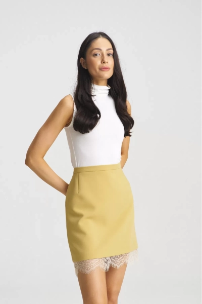 Юбка с кружевом Yellow Erist store, цвет: Желтый, НФ-00002134 купить онлайн