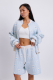 Шорты Street style Long CREATORÉ, цвет: молочный/голубой, 05-СТ02024/19.5 купить онлайн