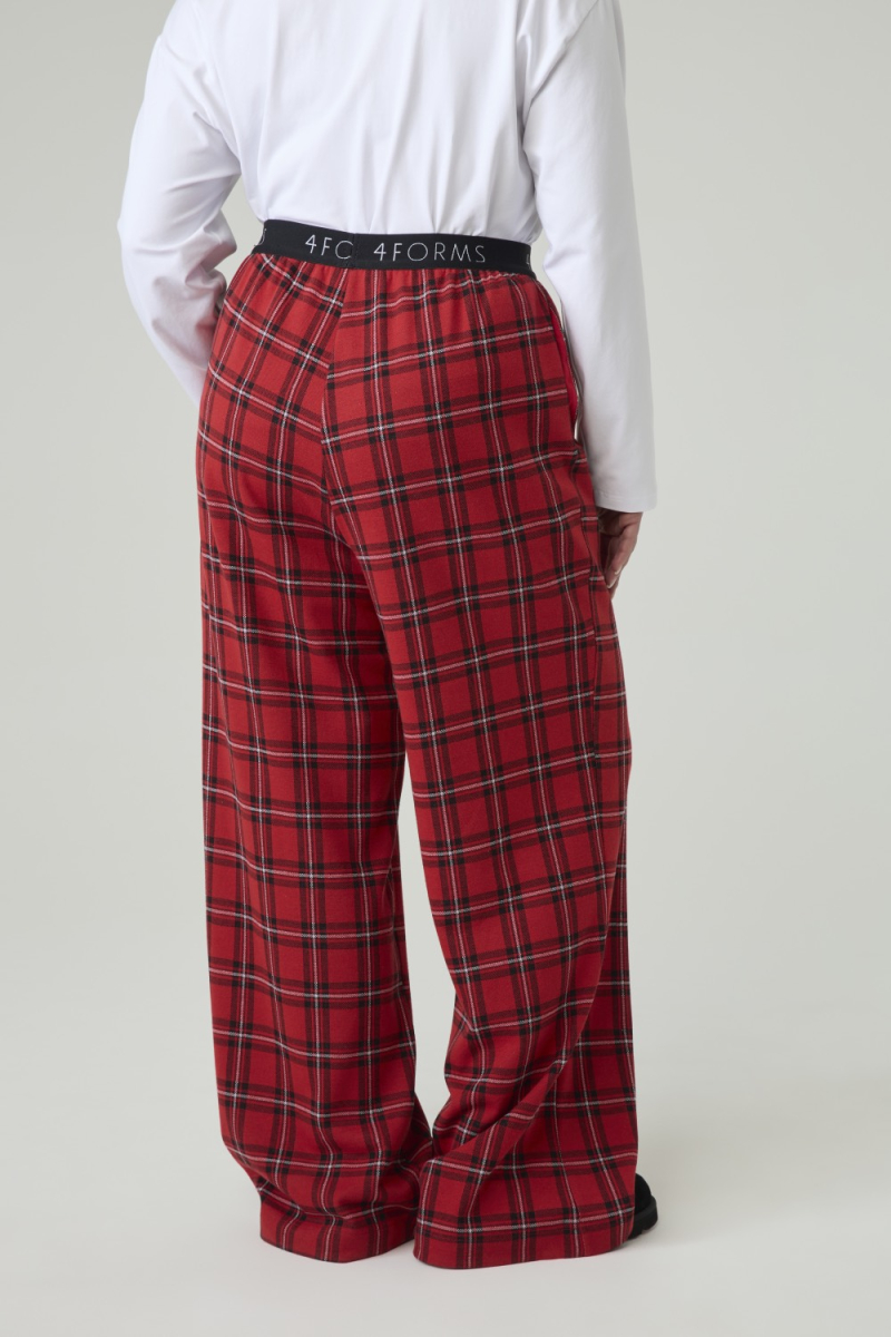 Брюки в клетку удлиненные 4forms, цвет: красный, 00020029 купить онлайн