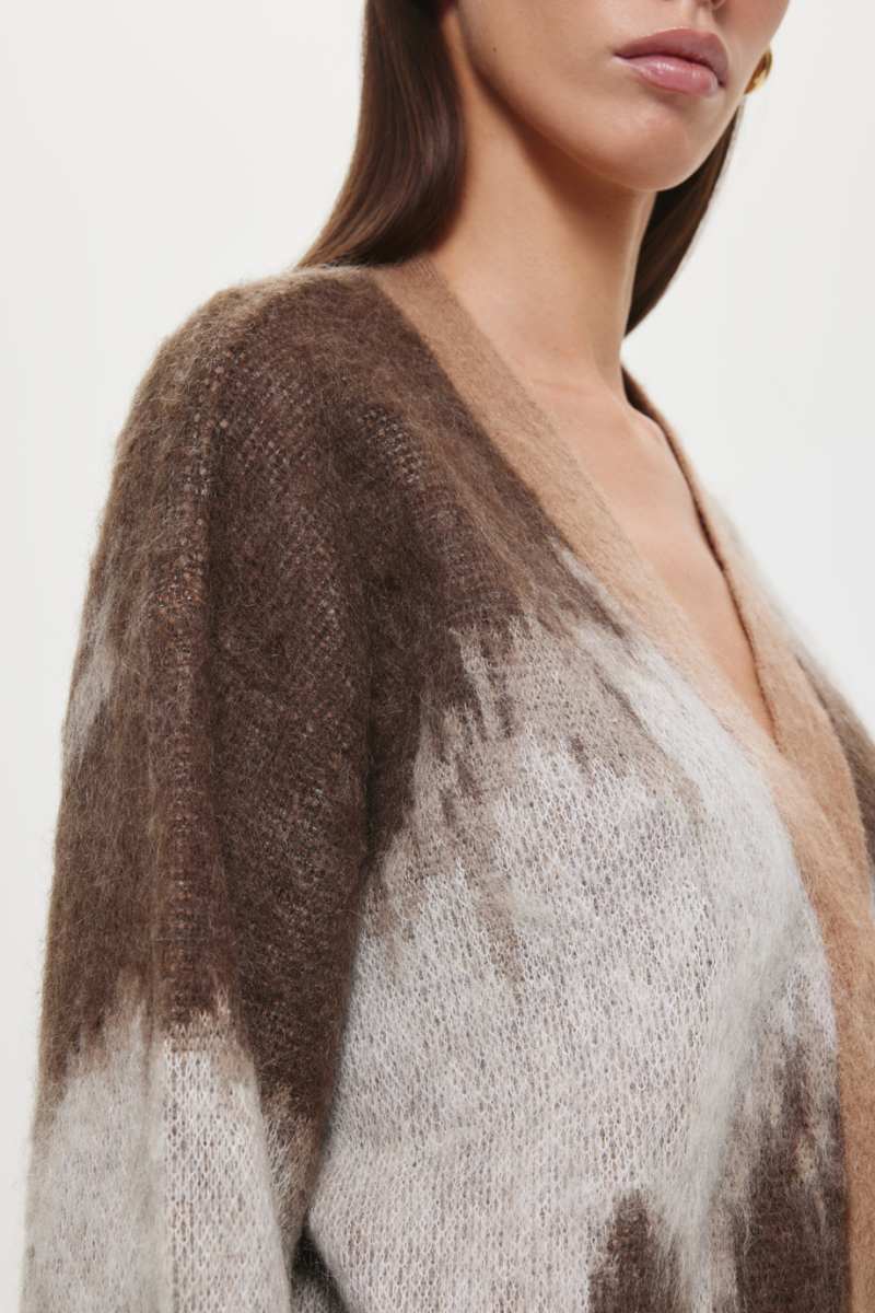 Кардиган из мохера DREAMS BY ALENA AKHMADULLINA, цвет: коричневый, 225108040304262/708000 купить онлайн