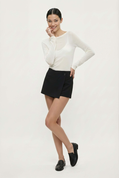Юбка-шорты из костюмной ткани REFERT, цвет: Черный, 10-4042/1-2511 купить онлайн