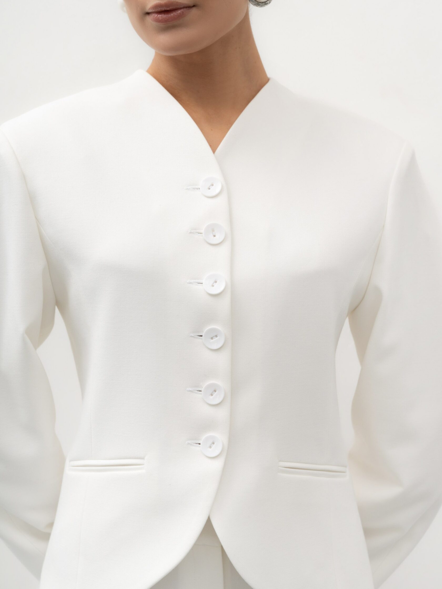 Жакет приталенный TRES, цвет: молочный, НФ-00002731 купить онлайн