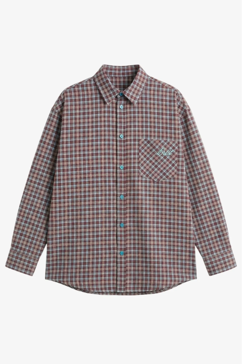 Рубашка в клетку Erist store, цвет: голубой, НФ-00003481 купить онлайн