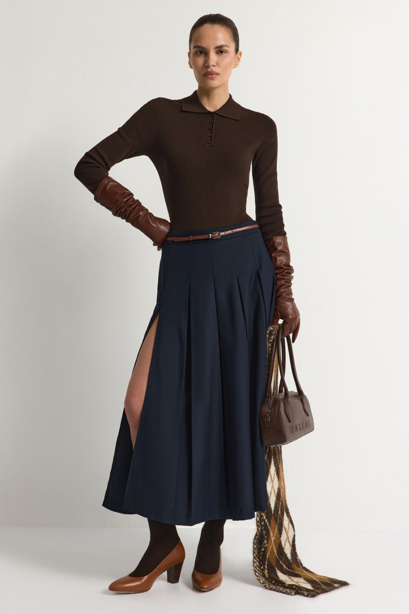 Юбка-миди со складками