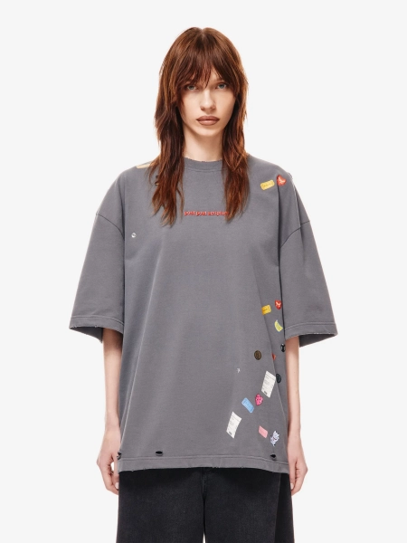 Sticker Pack Футболка Оверсайз p.p.s., цвет: туманный серый, 1039.00.00.GRY1 купить онлайн