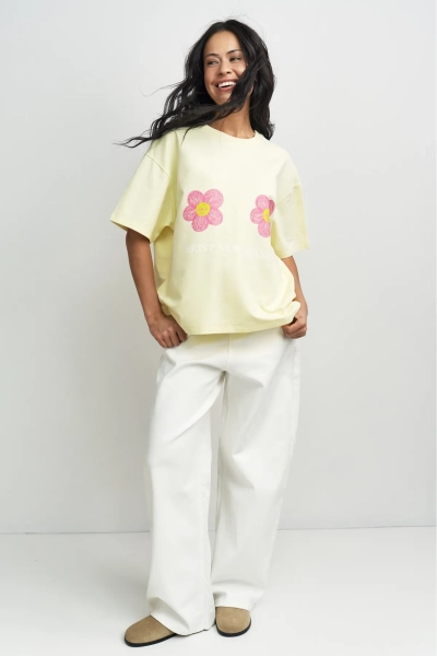 Футболка с цветочками Erist store, цвет: Желтый, НФ-00003386 купить онлайн