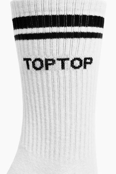 Носки из смесового хлопка TOPTOP, цвет: белый с принтом TT.082.14003.102 купить онлайн