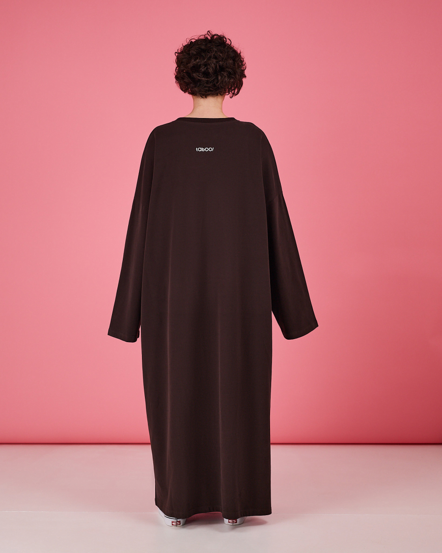 Платье-лонгслив TABOO, цвет: шоколад, DrLong-Choc купить онлайн