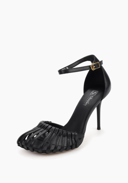 Босоножки из натуральной кожи SBALO, цвет: Черный STR27 купить онлайн