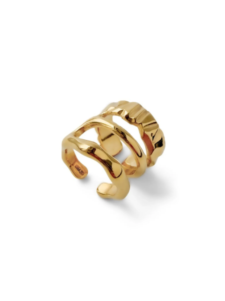 Серебряная серьга-кафф «Фактуры»