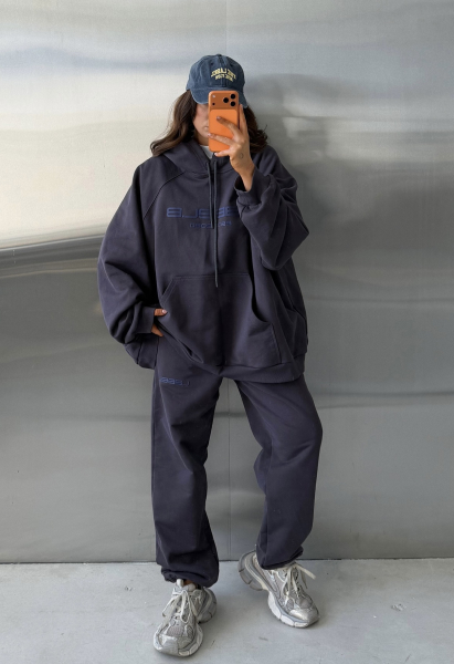 Худи овер-фит (серый) Label .B, цвет: серый,  купить онлайн