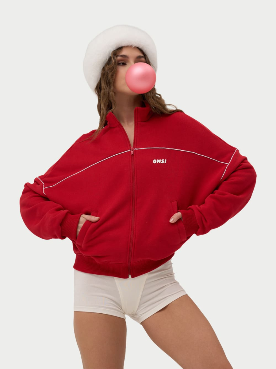 Zip Худи с кантом утепленное ONSI, цвет: RED,  купить онлайн