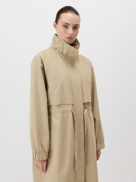 Плащ на кулиске с капюшоном Conso, цвет: бежевый, SL 260119 - бежевый купить онлайн