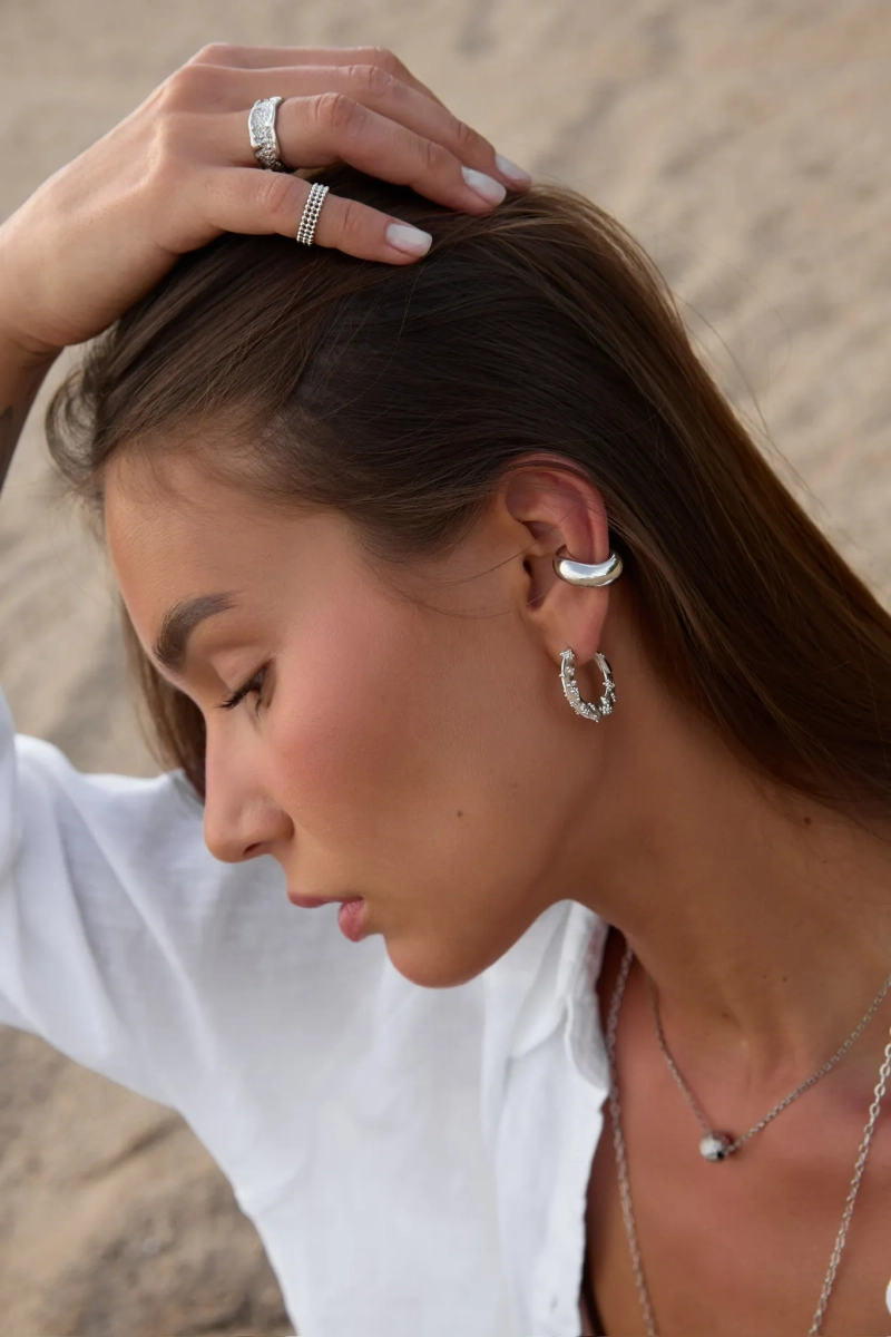 Серебряные серьги "Galaxy" SBLESKOM, цвет: серебро, 12082 купить онлайн