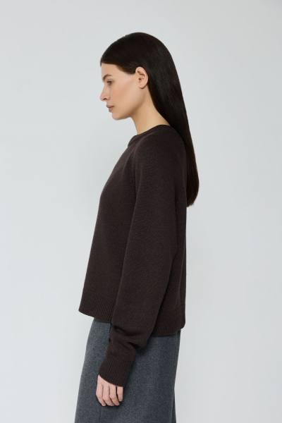 Джемпер кроп из смесового кашемира AROUND, цвет: темно-коричневый, 2111_84C24 купить онлайн
