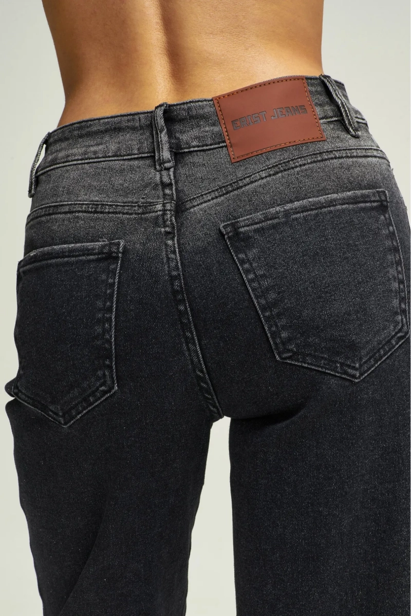 Джинсы Straight со стразами Black Erist store, цвет: Черный, НФ-00002970 купить онлайн