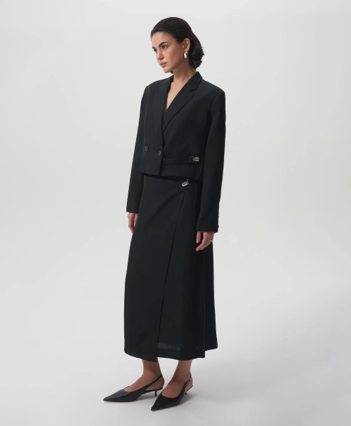 Юбка средней посадки с асимметричным дизайном GLVR, цвет: Черный,  купить онлайн