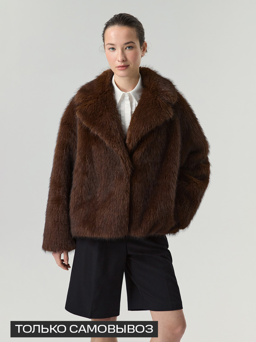 Экошуба укороченная с английским воротником