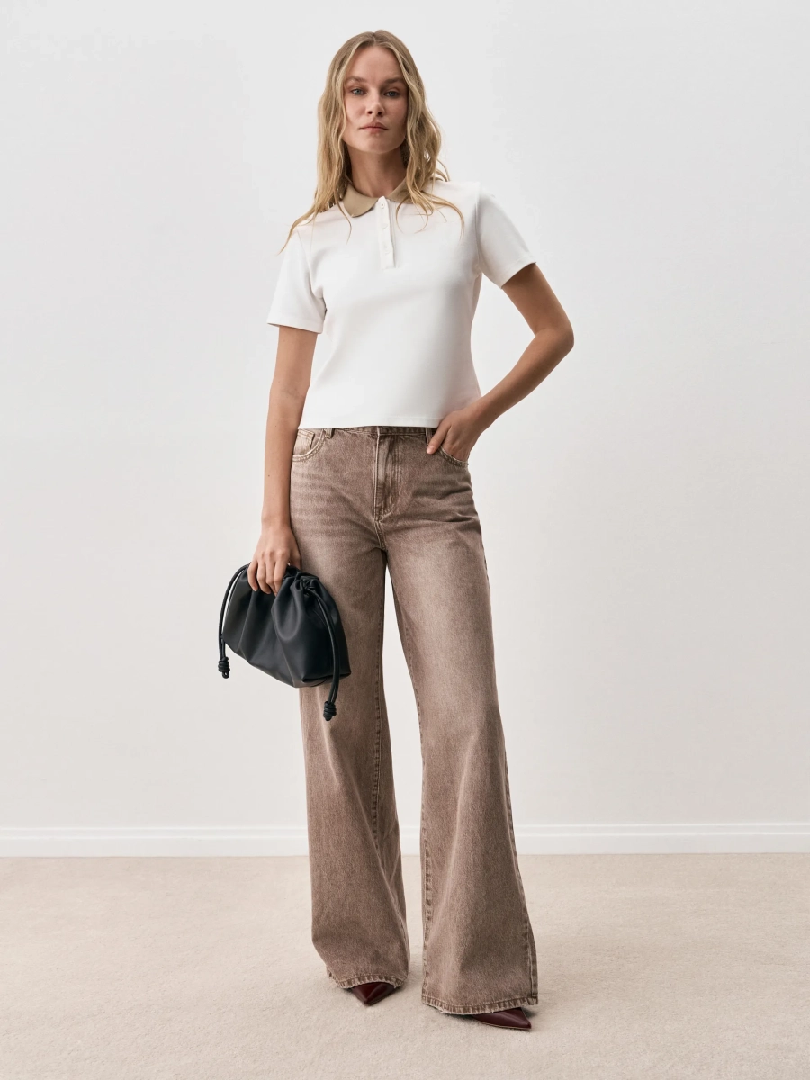 Джинсы WIDELEG ANNA PEKUN, цвет: коричневый, 53.2477.700 купить онлайн