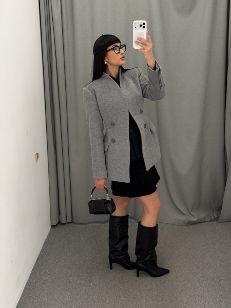 Пиджак-пальто "Стефани" Label .B, цвет: серый,  купить онлайн