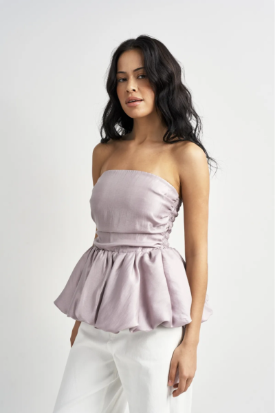 Топ-корсет с баской из органзы