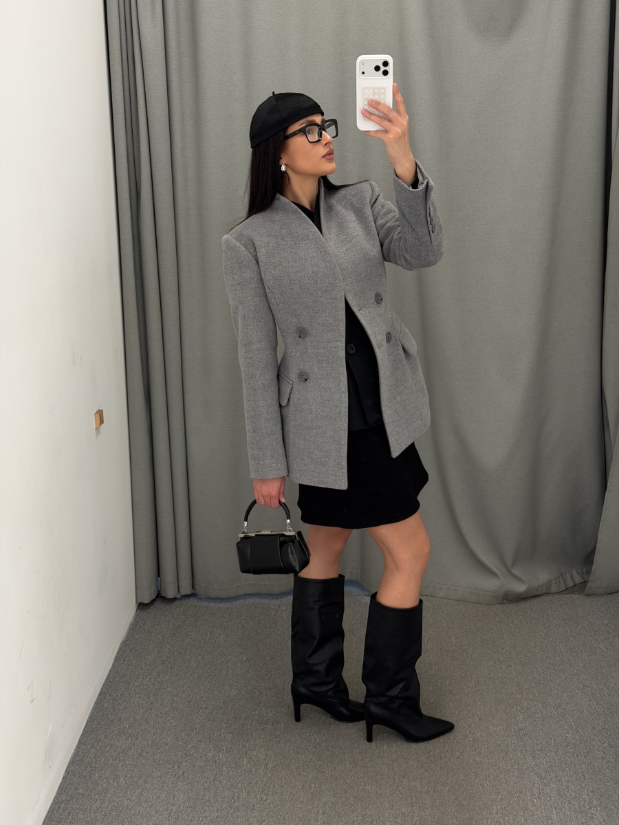 Пиджак-пальто "Стефани" Label .B, цвет: серый,  купить онлайн