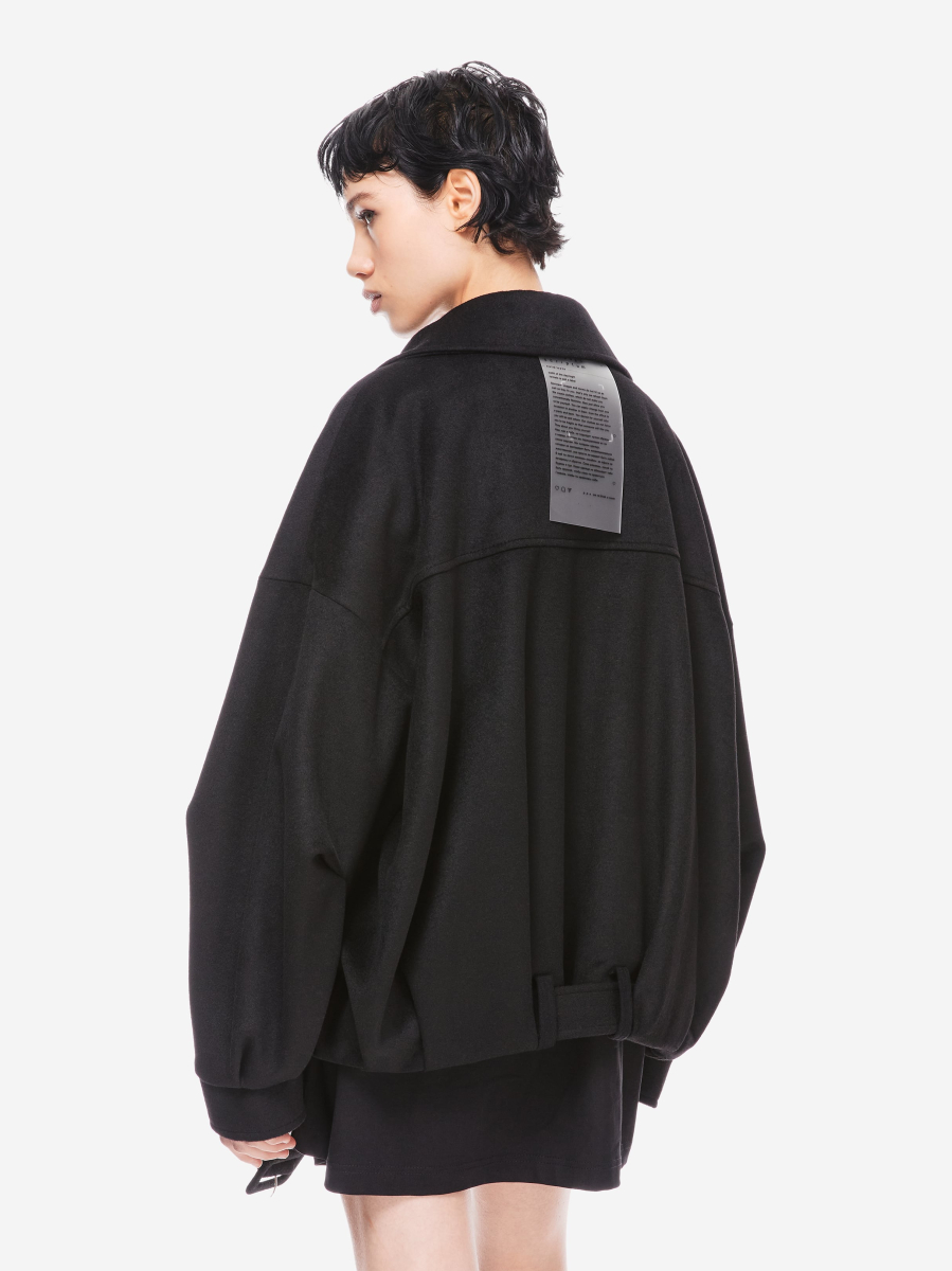 Шерстяной бомбер - пальто POST POST SCRIPTUM, цвет: Черный, P_0900.00.00.BLK купить онлайн