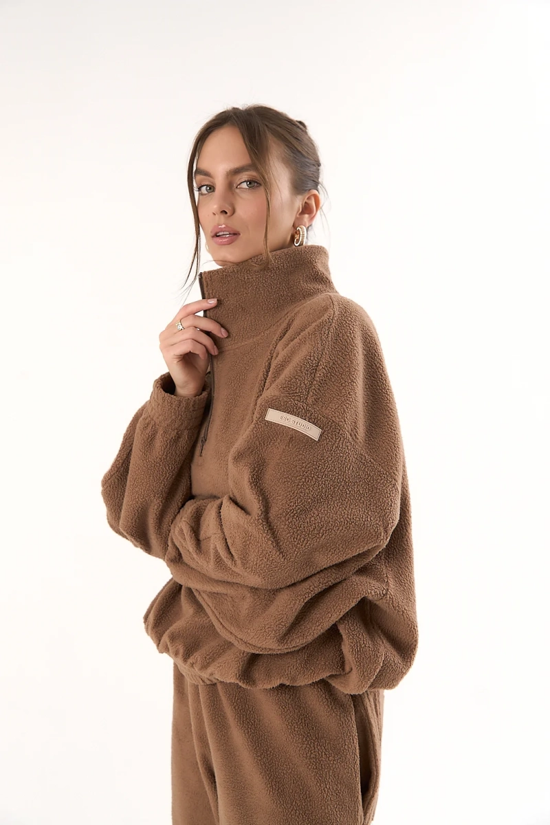 Анорак curly барашек ELASTIC, цвет: шоколад,  со скидкой купить онлайн