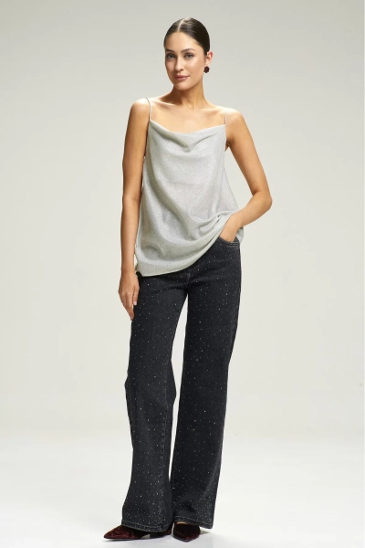 Джинсы Straight со стразами Black Erist store, цвет: Черный, НФ-00002970 купить онлайн