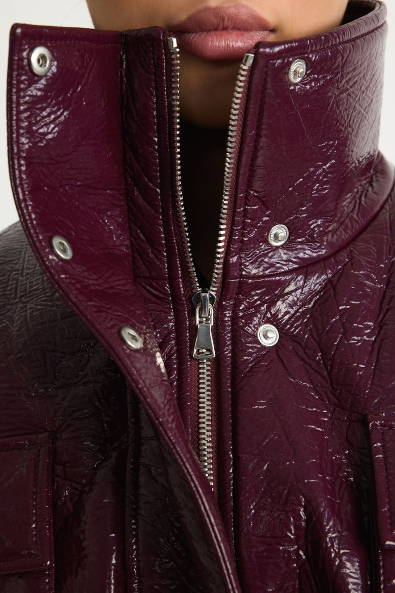 Парка из лаковой экокожи TOPTOP, цвет: Бордовый, TTS.045.18555.330 купить онлайн