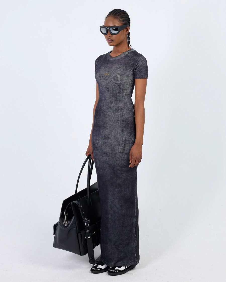 Платье в рубчик длинное ASIA ST 71, цвет: Черный, Ast71.dress-long-black купить онлайн