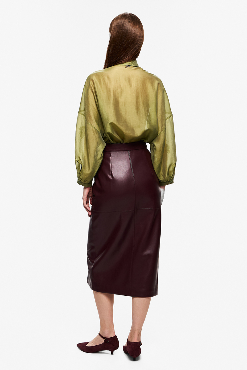 Юбка из экокожи DREAMS BY ALENA AKHMADULLINA, цвет: Бордовый, 225102101304211/114000 купить онлайн