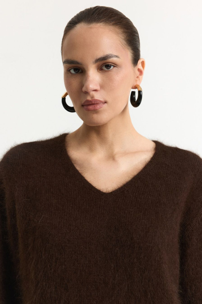 Пуловер из смесовой ангорской шерсти TOPTOP, цвет: коричневый, TTS.050.18231.700 купить онлайн