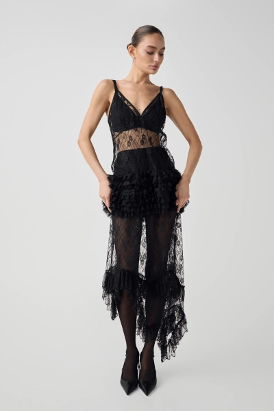 Юбка из кружева Shtripling, цвет: Черный, SHSKT003BLK купить онлайн