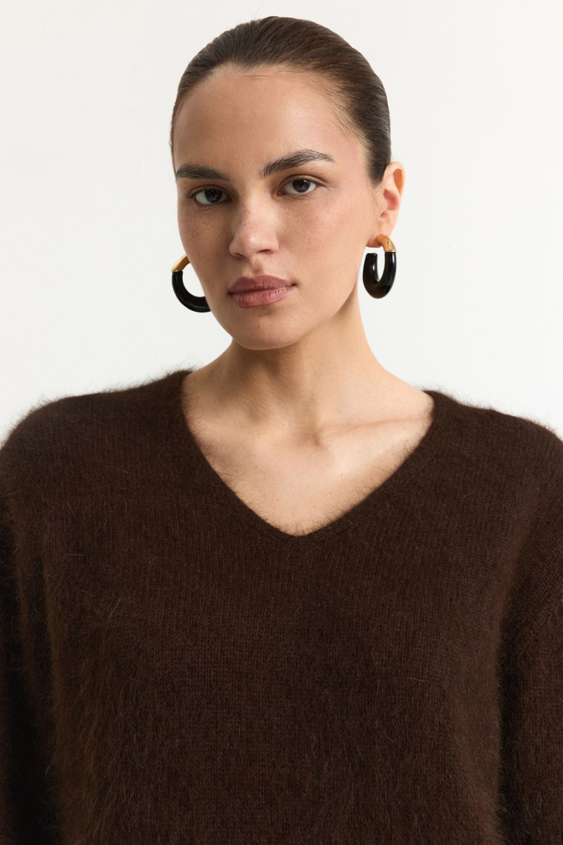 Пуловер из смесовой ангорской шерсти TOPTOP, цвет: коричневый, TTS.050.18231.700 купить онлайн