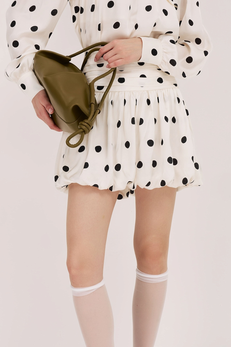 Комплект из вискозы и хлопка в горошек Ricoco, цвет: белый,  купить онлайн