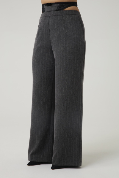 Брюки прямые с отделкой из кружева 4forms, цвет: серый, 65467 купить онлайн