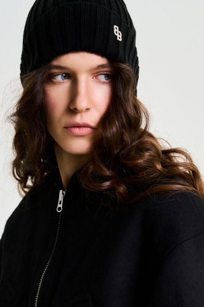 Шапка из хлопка FW 24/25 Label .B, цвет: black Ac.54.2.0924BLC купить онлайн