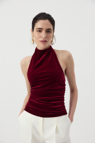 Топ халтер со стойкой из бархата