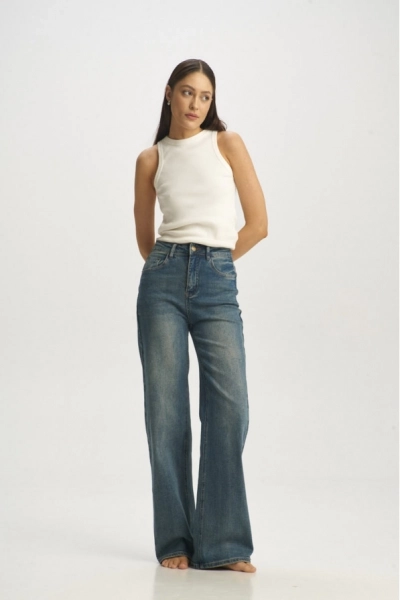 Джинсы-трубы с потертостями Blue Erist store, цвет: голубой, НФ-00001617 купить онлайн