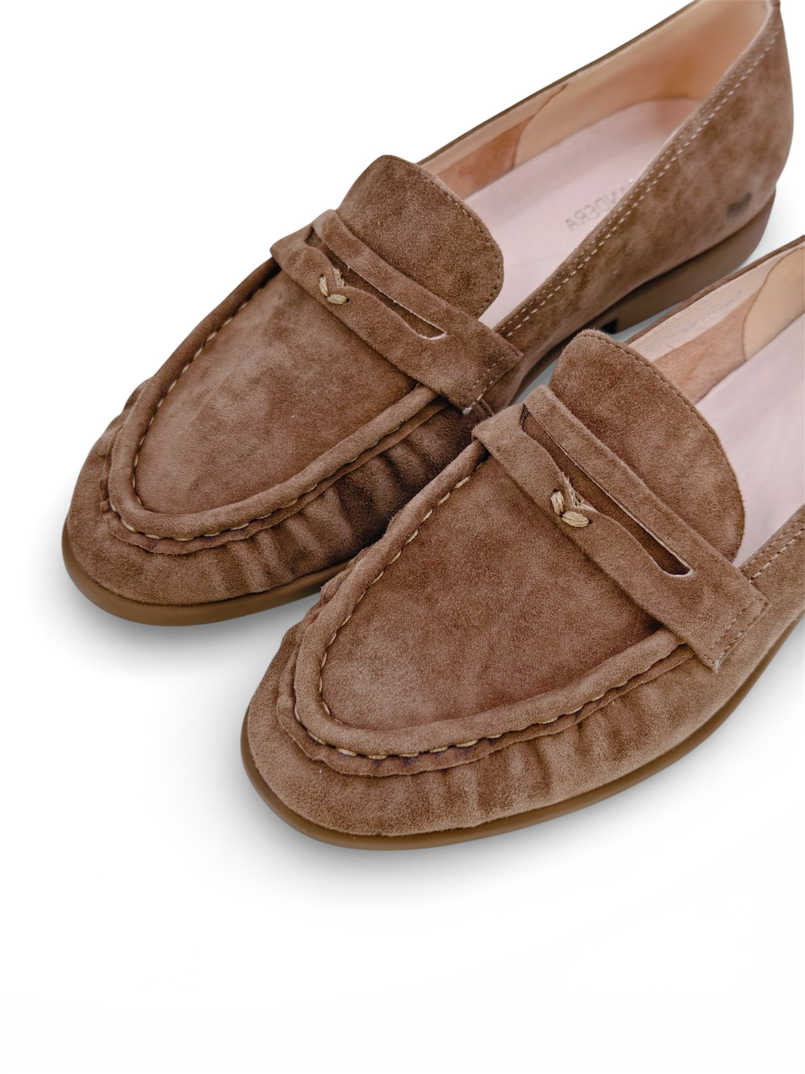 Лоферы из натуральной замши GRANDERA, цвет: коричневый  купить онлайн