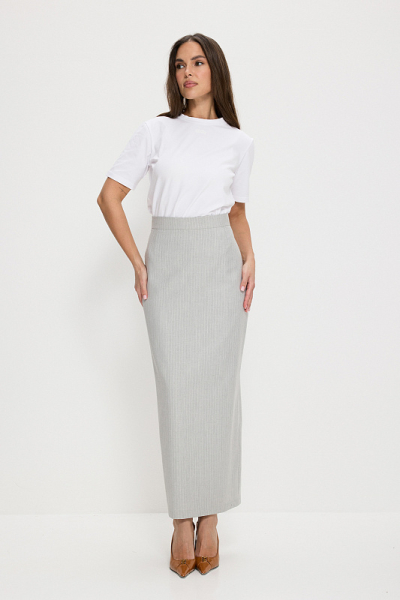 Юбка прямая ABDA, цвет: светло-серая в полоску, 212600102209 купить онлайн