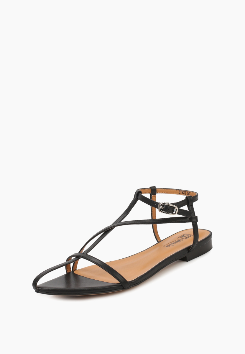 Сандалии из натуральной кожи SBALO, цвет: Черный STR28 купить онлайн
